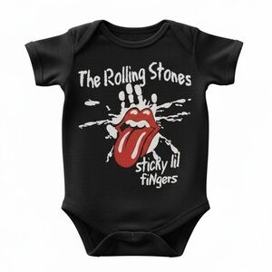 The Rolling Stones Sticky Fingers Black NWT Baby Onesie 18–24 Months
